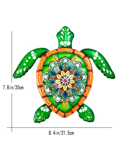 21.5x20cm Iron Tortoise Shape Decoration Home Garden Pendant Wall Hanging Decor WG815 - Green