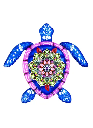 21.5x20cm Iron Tortoise Shape Decoration Home Garden Pendant Wall Hanging Decor WG815 - Blue