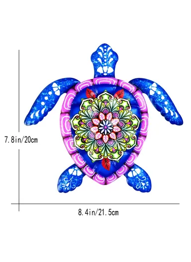 21.5x20cm Iron Tortoise Shape Decoration Home Garden Pendant Wall Hanging Decor WG815 - Blue