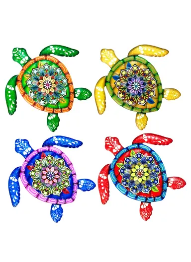 21.5x20cm Iron Tortoise Shape Decoration Home Garden Pendant Wall Hanging Decor WG815 - Yellow