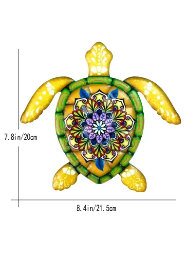 21.5x20cm Iron Tortoise Shape Decoration Home Garden Pendant Wall Hanging Decor WG815 - Yellow
