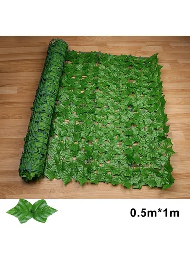 0.5 x 1m Light Sweet Potato Leaf Artificial Hedge Privacy Screen Faux Leaf Fence Garden Yard Barrier Decor