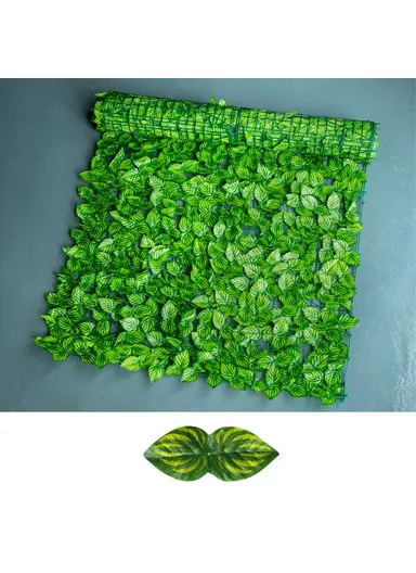 Privacy Fence Wall Screen 1 x 1m Artificial Hedges Fence with Faux Watermelon Leaf for Garden Balcony Decoration