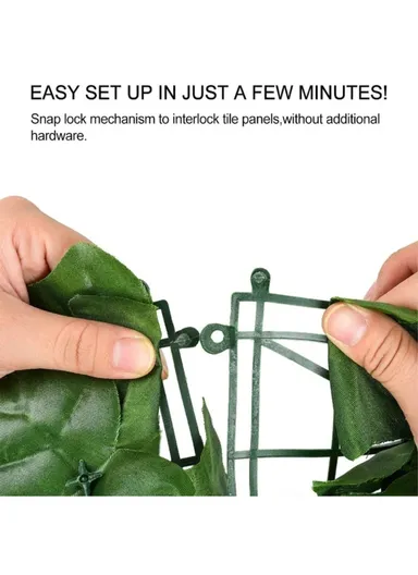 Privacy Fence Wall Screen 1 x 1m Artificial Hedges Fence with Faux Watermelon Leaf for Garden Balcony Decoration