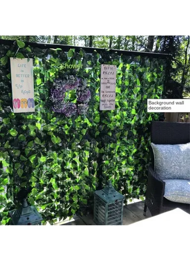 Privacy Fence Wall Screen 1 x 1m Artificial Hedges Fence with Faux Watermelon Leaf for Garden Balcony Decoration