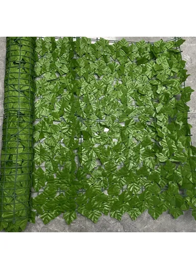 0.5m x 3m Light-Colored Faux Grape Leaf Artificial Hedge Fence Panel Garden Yard Plant Barrier