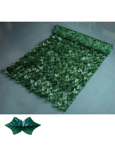 0.5 x 3m Dark Sweet Potato Leaf Artificial Hedge Privacy Screen Faux Leaf Fence Garden Yard Barrier Decor