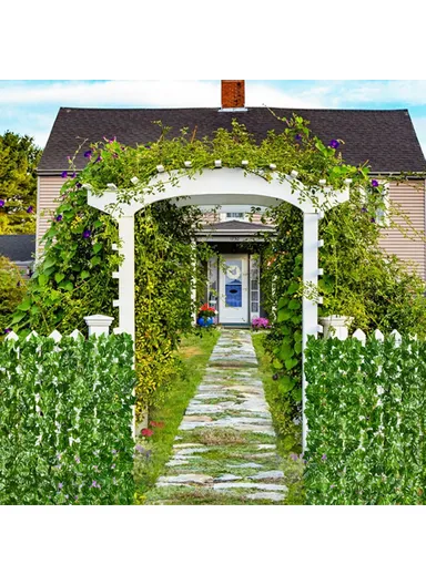 1m x 2m Light Green Maple Leaf Privacy Fence Screen Artificial Plant Hedges for Outdoor Garden Decor
