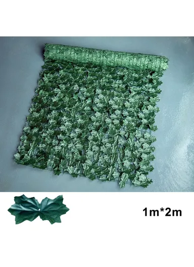 1m x 2m Dark Green Maple Leaf Hedge Artificial Leaf Privacy Screen for Garden Balcony Outdoor Decoration