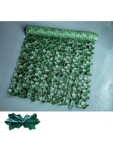 0.5 x 3m Dark Maple Leaf Artificial Hedge Faux Leaf Privacy Screen Fence Garden Balcony Decorative Barrier