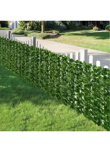 0.5 x 3m Dark Maple Leaf Artificial Hedge Faux Leaf Privacy Screen Fence Garden Balcony Decorative Barrier