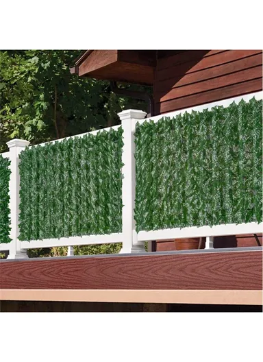 1 x 1m Dark Maple Leaf Artificial Hedge Faux Leaf Privacy Screen Fence Garden Balcony Decorative Barrier
