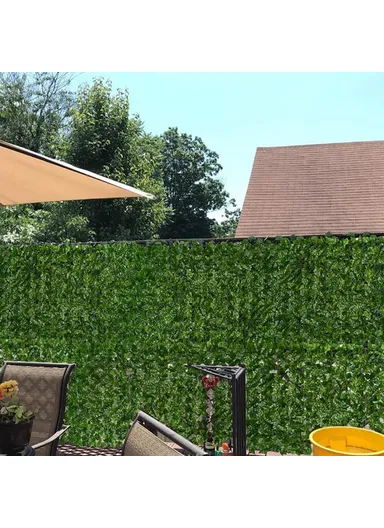 0.5 x 3m Light Sweet Potato Leaf Artificial Hedge Privacy Screen Faux Leaf Fence Garden Yard Barrier Decor