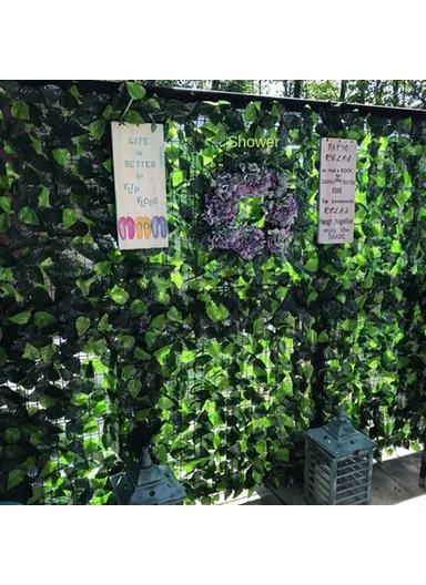 0.5 x 3m Light Sweet Potato Leaf Artificial Hedge Privacy Screen Faux Leaf Fence Garden Yard Barrier Decor