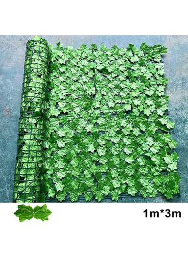1m x 3m Light Green Maple Leaf Privacy Fence Screen Artificial Plant Hedges for Outdoor Garden Decor