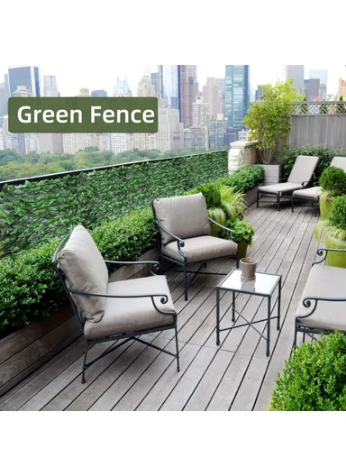 1 x 1m Light Grape Leaf Artificial Hedge Green Leaf Privacy Screen Faux Plant Fence Outdoor Indoor Decor