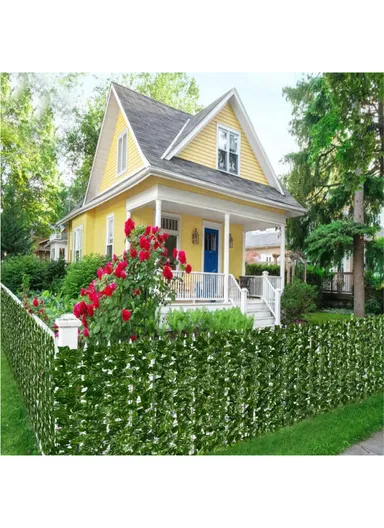 0.5 x 0.5m Green Perilla Leaf Artificial Hedge Privacy Screen Faux Leaf Fence Garden Balcony Decor