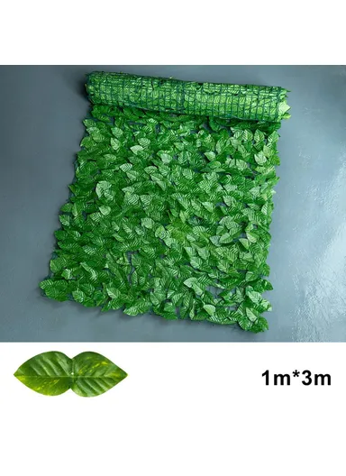 1 x 3m Faux Apple Leaf Artificial Hedge Privacy Screen Fence Panel Realistic Green Plant Barrier