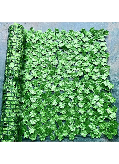 0.5m x 1m Light Green Maple Leaf Privacy Fence Screen Artificial Plant Hedges for Outdoor Garden Decor