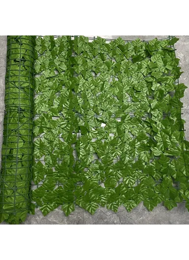 1m x 3m Light-Colored Faux Grape Leaf Artificial Hedge Fence Panel Garden Yard Plant Barrier