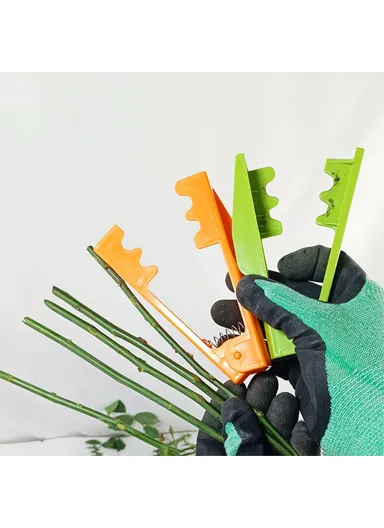 Rose Leaf Thorn Stripper Kit Stripping Tool Thorn Remover Stem Cleaner Tool for Gardening Flower (L14xW4xH3)cm - Orange