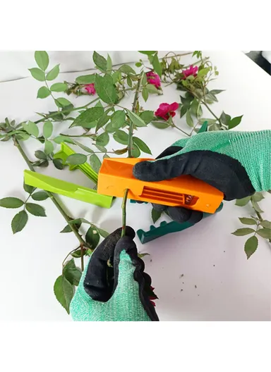 Rose Leaf Thorn Stripper Kit Stripping Tool Thorn Remover Stem Cleaner Tool for Gardening Flower (L14xW4xH3)cm - Orange