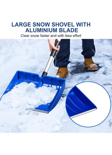 1.2m Detachable PC Snow Shovel with Metal Handle for Garden and Outdoor CY-SL04 - Black