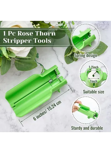 Handheld Rose Thorn Remover Portable Stem Stripper Tool for Gardening Flower Arrangement - Green