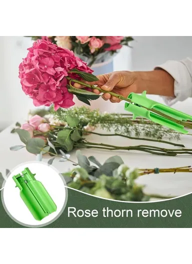 Handheld Rose Thorn Remover Portable Stem Stripper Tool for Gardening Flower Arrangement - Green