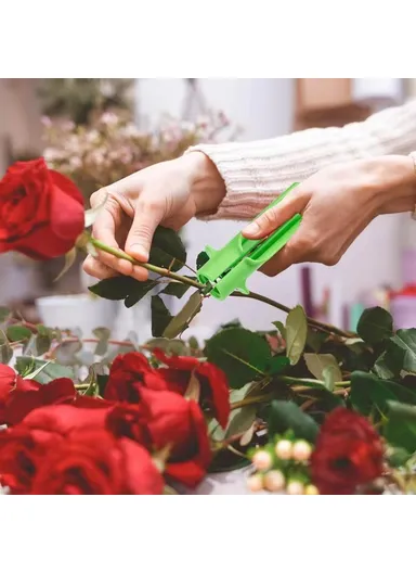 Handheld Rose Thorn Remover Portable Stem Stripper Tool for Gardening Flower Arrangement - Green