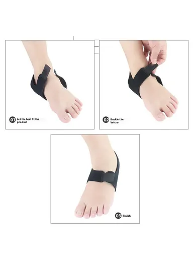 1 Pair Heel Cushion Support SBR SEBS Pressure Relief Adjustable Heel Protector Pad - Black L