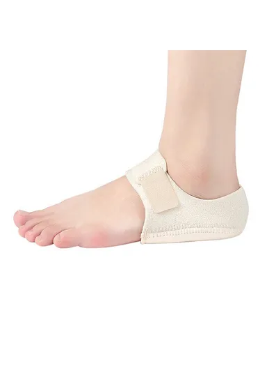 1 Pair Heel Cushion Support SBR SEBS Pressure Relief Adjustable Heel Protector Pad - Black L