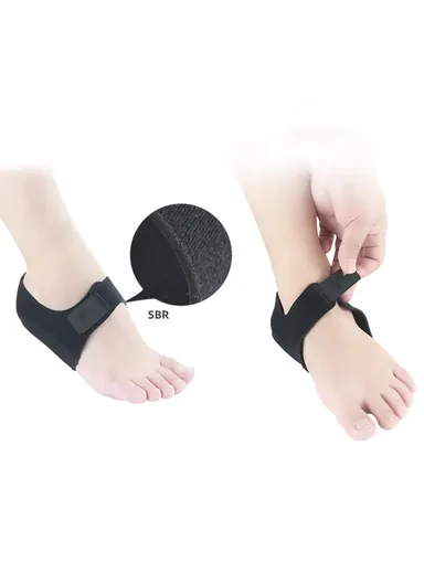 1 Pair Heel Cushion Support SBR SEBS Pressure Relief Adjustable Heel Protector Pad - Black S