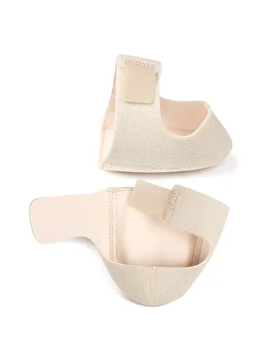 1 Pair Heel Cushion Support SBR SEBS Pressure Relief Adjustable Heel Protector Pad - Beige S