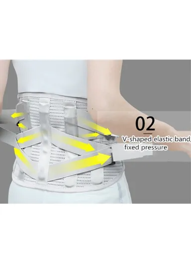 Lower Back Braces, Steel Plate Lumbar Support, Waist &amp; Back Brace Breathable Mesh Design Compression Belt Posture Corrector - XL