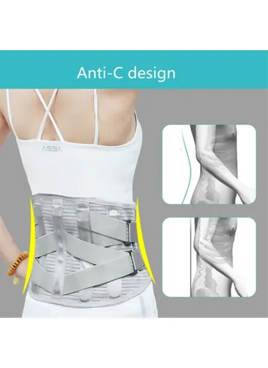 Lower Back Braces, Steel Plate Lumbar Support, Waist &amp; Back Brace Breathable Mesh Design Compression Belt Posture Corrector - M
