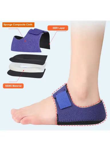 1 Pair Heel Cups SBR SEBS Adjustable Heel Cushion Pad with Holes 059 - Beige+Orange L