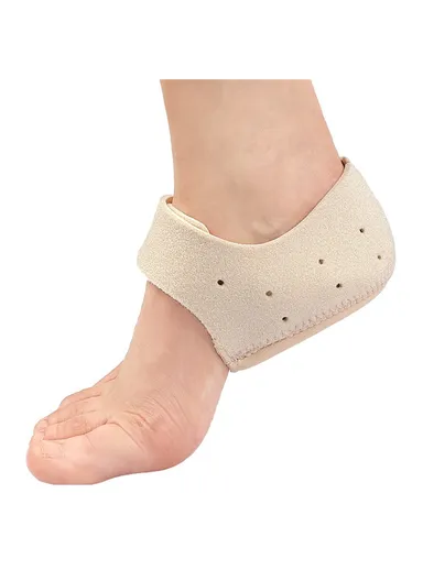 1 Pair Heel Cups SBR SEBS Adjustable Heel Cushion Pad with Holes 059 - Beige S