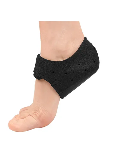 1 Pair Heel Cups SBR SEBS Adjustable Heel Cushion Pad with Holes 059 - Black S