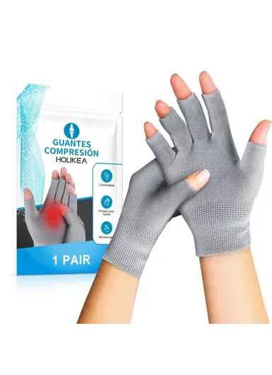 1 Pair Hand Care Gloves, Winter Fingerless Mittens for Joint Pain Relief HK-A07-0004-01