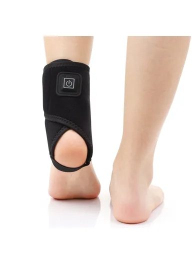 Electric Heating Ankle Brace, Sports Hot Compress Wrap for Pain Relief, Sprain Recovery, Foot Care Warming Support Belt Guard WS-80051