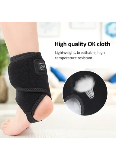 Electric Heating Ankle Brace, Sports Hot Compress Wrap for Pain Relief, Sprain Recovery, Foot Care Warming Support Belt Guard WS-80051