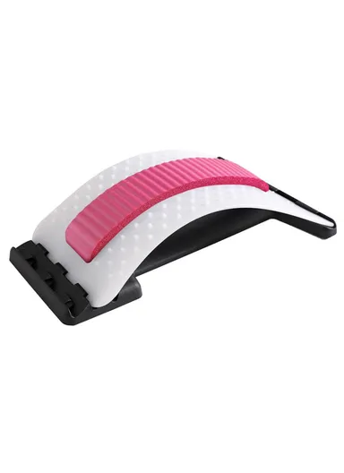 Lumbar Spine Stretcher Posture Corrector Lumbar Protrusion Pain Relief Waist Massager - Pink &amp; White