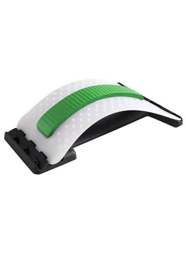 Lumbar Spine Stretcher Posture Corrector Lumbar Protrusion Pain Relief Waist Massager - Green &amp; White