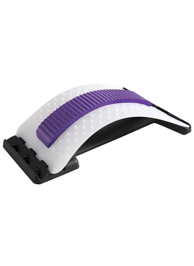 Lumbar Spine Stretcher Posture Corrector Lumbar Protrusion Pain Relief Waist Massager - Purple &amp; White