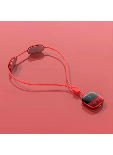 Portable Neck Massager Hanging Cervical Spine Massage Device for Neck Pain Relief - Red