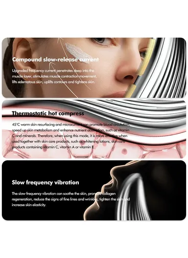 Micro-Current Beauty Instrument Portable Multi-Function Facial Massager with 3 Modes (No CE) HQ-B014 