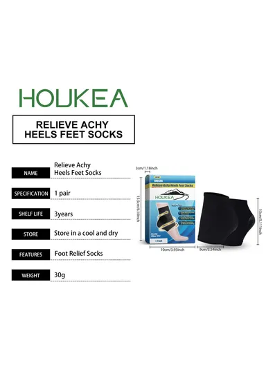 Foot Care Socks Soft &amp; Skin-Friendly for Men &amp; Women Achy Heels Plantar Fasciitis Relief Socks 34-39 (EU Size) HK-A07-0003-01