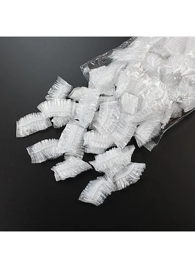 100PCS HDPE Waterproof Disposable Ear Covers Salon Hair Dye, Baby Shower Ear Caps Earmuffs Earflaps