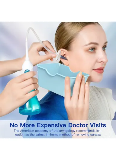 Manual Ear Washer Ear Wax Removal Kit Home Ear Flushing Tools W10 - Blue